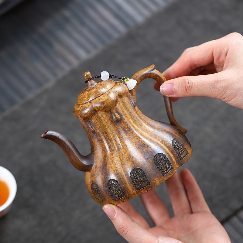 Yixing Handmade Purple Clay Teapot, Raw Ore, Gold Sand,tea Pot, Kung Fu Tea Set 250ml