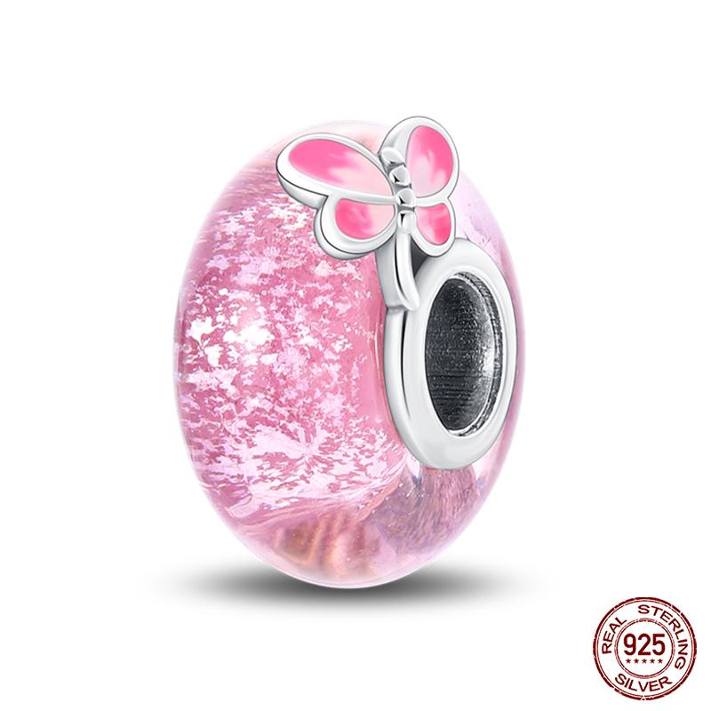 Fashion Copper Colorful Flower Feather Ocean Luminous Glass Charms Beads Fit Qikaola Original Bracelets Diy Jewelry