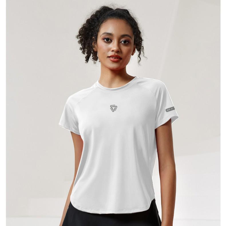 Damen Schnelltrocknendes Reflektierendes Mesh-Top - Atmungsaktives Rundhals Kurzarm für Laufen & Aerobic