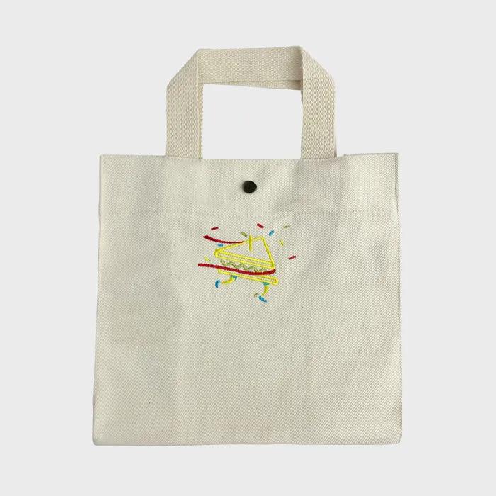 Safe Sunday Embroidered Canvas Tote Bag (Sandwich Ivory)