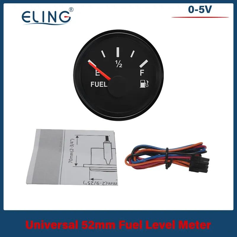 ELING 52mm (2'') Signal 0-5V Fuel Level Gauge Fuel Gauge with Red Backlight Working Volt 12V 24V for Car Boat VAN