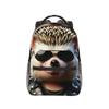 Riccio Divertente con Occhiali da Sole Zaino Daypack Grande Capacità Zaino per Libri per Bambini Borsa Scolastica Borse a Spalla per Uomini Donne
