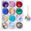 12pcs Round Crystal Ball Pendant Ornaments for Christmas Tree and Party Decor