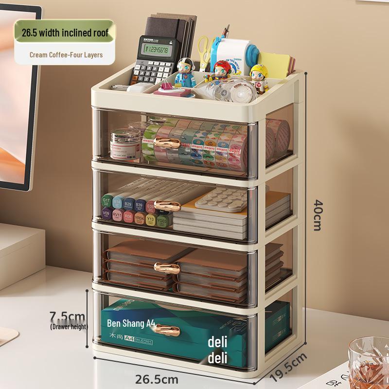 Transparent Multi-Layer Drawer Organizer for Office Desk Supplies