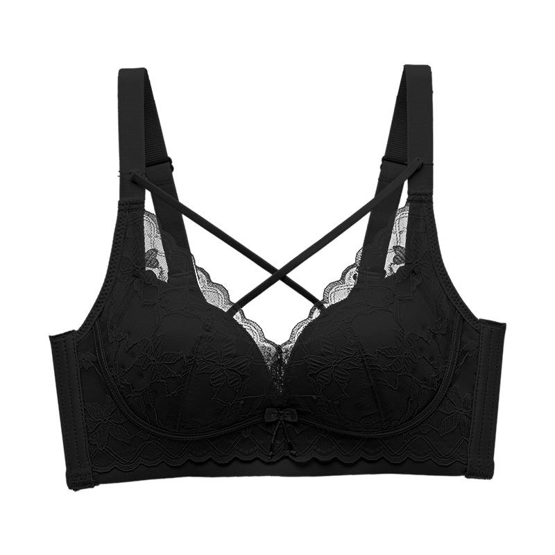 Thin hole cup, lace, comfortable chest, no steel ring, closed pair of breasts, bra cover gathered and adjusted
