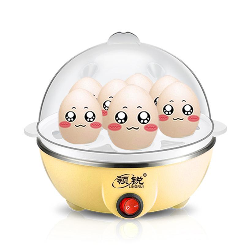 Lingrui Mini Multi-Functional Egg Steamer Stainless Steel Household Double-Layer Egg Cooker Breakfast Machine Small Appliance