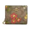 COACH Snap Wallet Iconic Coated Canvas With Smooth Leather Card Holder Regular Women's Gold & Khaki & Multicolor CR939-IME7V