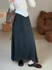 Korean Style High Waist Knitted A-Line Midi Skirt for Women