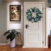 Front Door Wreath 16.5in Diameter Artificial Flowers Bright Colors Wall Floral Wreath for Decoration