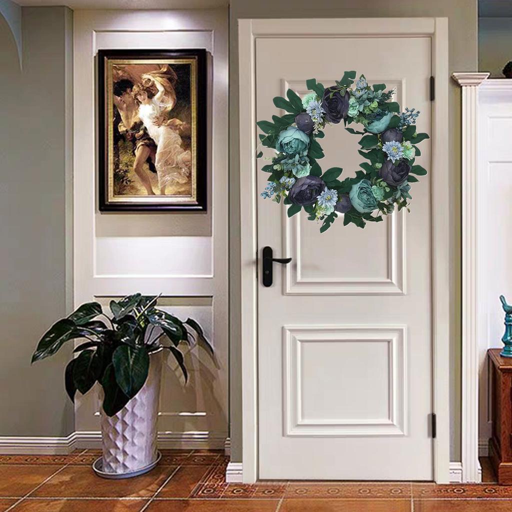 Front Door Wreath 16.5in Diameter Artificial Flowers Bright Colors Wall Floral Wreath for Decoration