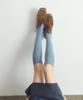 Aiheiteumeondei [Ihm25Fws19] Soft Rib Knee Socks Blue