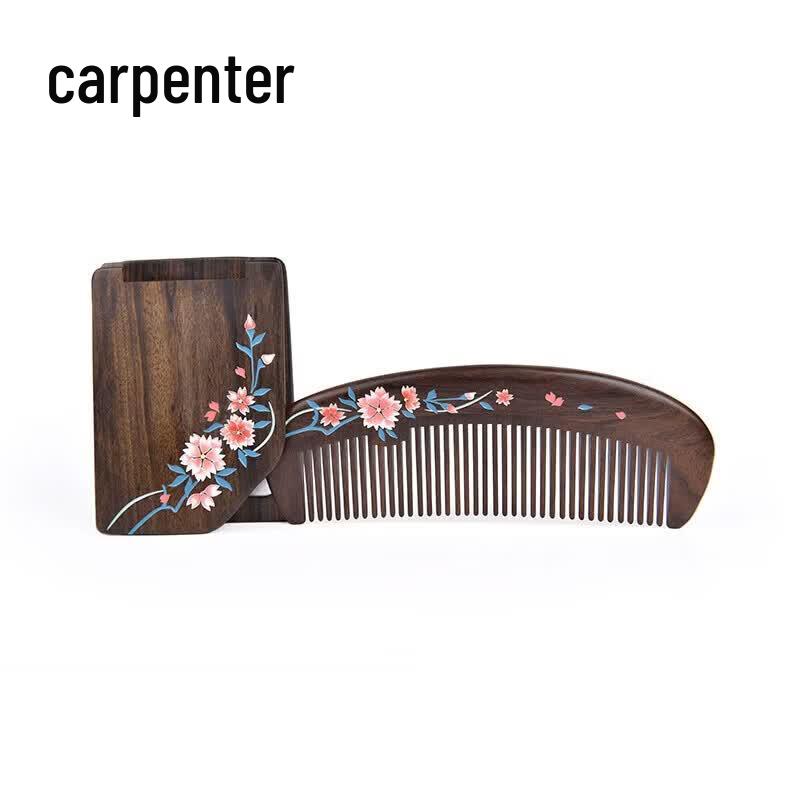 

Tan Mujiang Ruying Wooden Comb & Mirror Gift Set