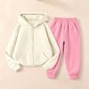Dziecięcy Unisex Zestaw Bluza z Kapturem i Spodnie Dresowe Wszechstronny Casualowy Strój Sportowy dla Chłopców Dziewcząt