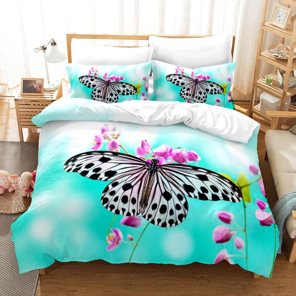 Butterfly 3D Digital Printing Kit Quilt Set Three-Piece Set
