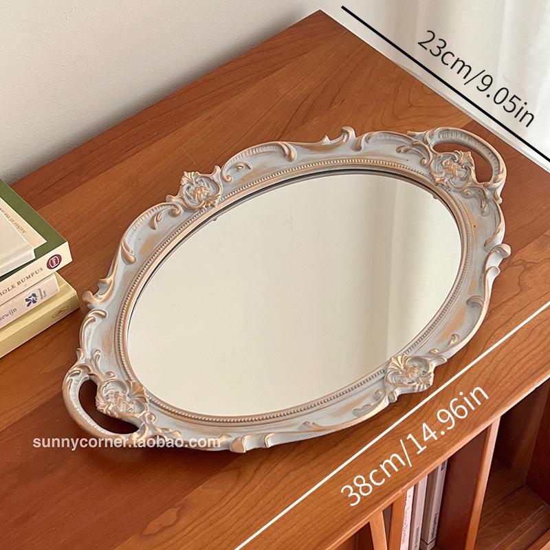 

Поднос INS для зеркала, украшение для свадебной вечеринки, подставка для кексов, поднос для хранения ювелирных изделий в Европе, реквизит для фотосъемки белый