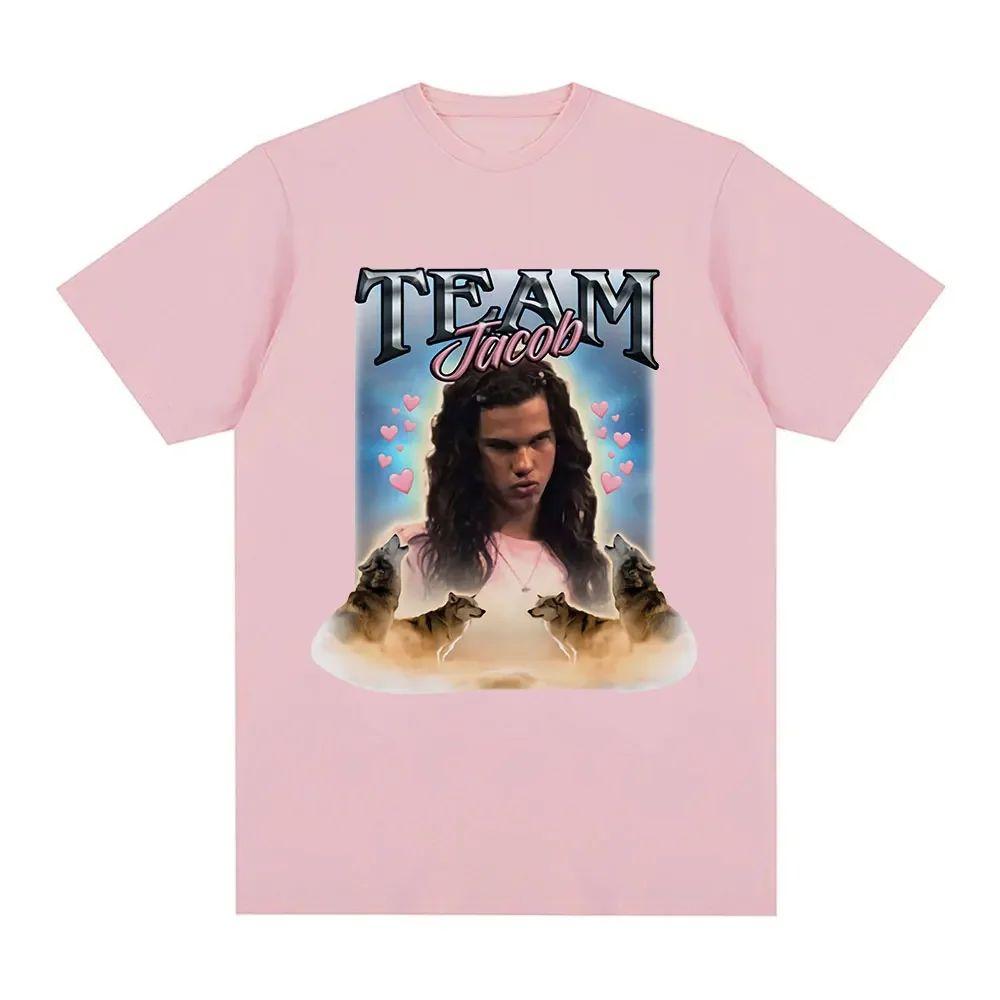 Y2K Vintage T-shirts Team Jacob Team Edward Pattern T-shirt Fun Meme Short Sleeve Fashion Oversized T-shirt Street Wear Unisex