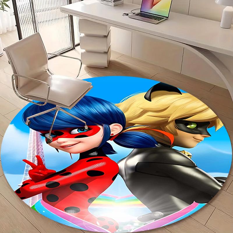 1pc Ladybug Design Printed Area Round Carpet for Bedroom Living Room Home Decor Rugs Mat Non Slip Mat Rug for Bedside