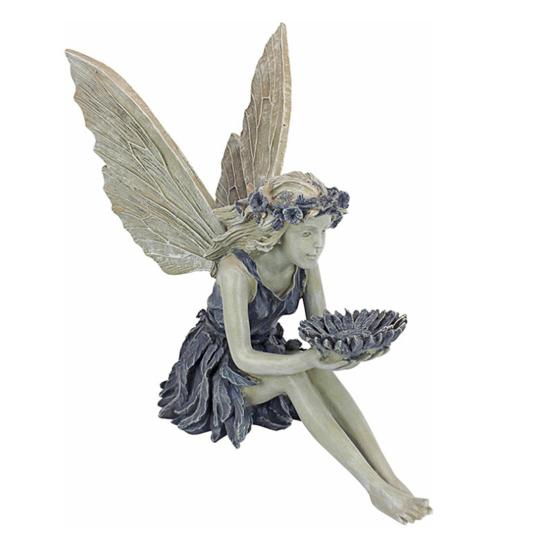 Garden Birds Feeder Resin Statue Outdoor Patio Yard Lawn Free Standing Fairy