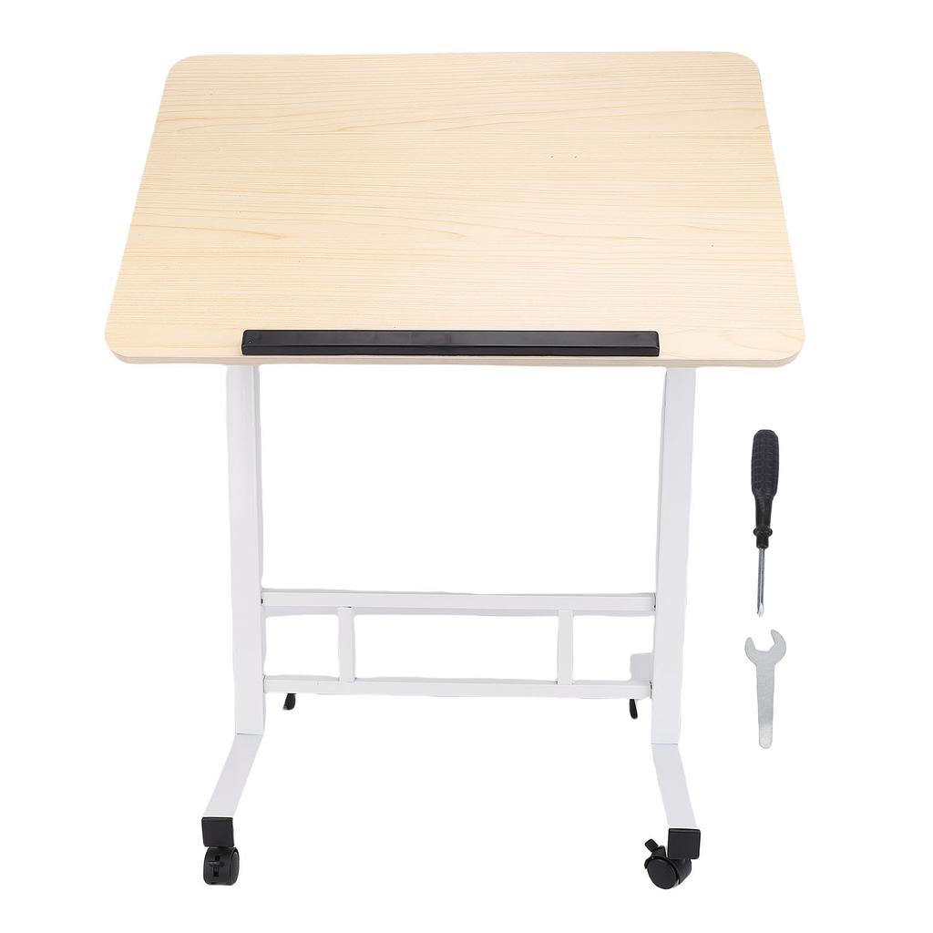 Mobile Standing Desk with Wheels Height Adjustment Folding Portable Rolling Laptop Desk for Home Bedside Office