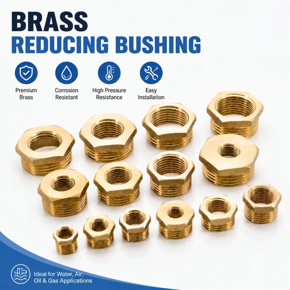 Brass Brass Hex Bushing 1/8 1/4 3/8 1/2 3/4 Water Gas Adapter Coupler Reducer Pipe Fitting