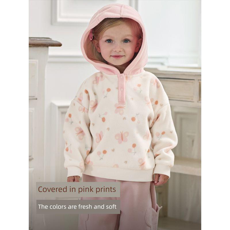 David Bella Kidsren's Polar Fleece Sweatshirt Girls' 2026 Autumn and Winter New Pullover Women's Class a Anti-Static Top