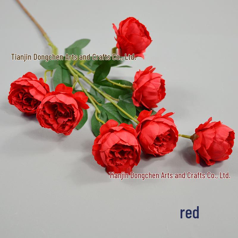 7-Head Silk Peony Artificial Flower Arrangement for Living Room Decoration and Wedding