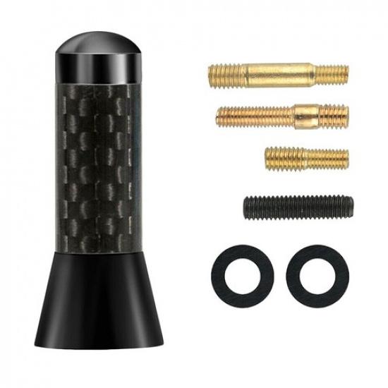 Screw 14 Inches Car Antenna Carbon Fiber Radio FM Antena Black Kit For Car EOA