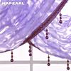 1PC NAPEARL Modern Beaded Jacquard Flower Tulle Curtain Valance for Window Decor