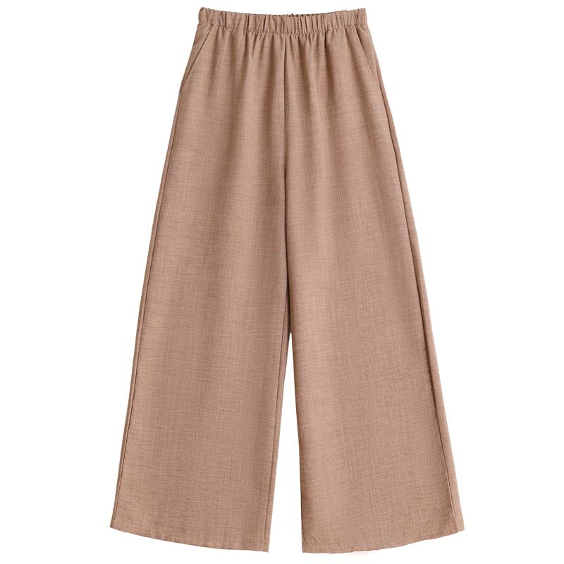 Pantaloni Larghi Estivi Abbigliamento Donna Taglie Forti Casual Larghi Vintage Vita Alta Pantaloni Neri
