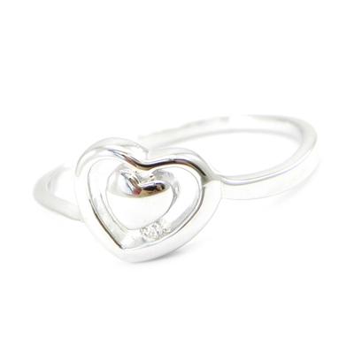 Silberring 'Love' weiß