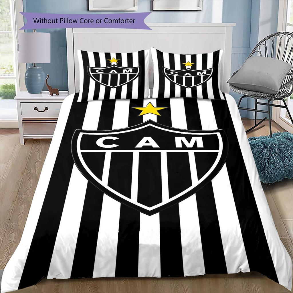 Atlético Mineiro "CAM" Bedding Set, Football Club Logo Duvet Cover with Pillowcases, No Comforter