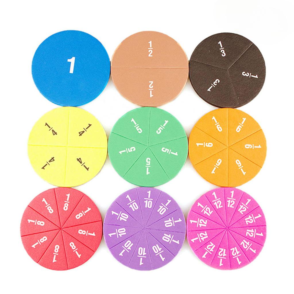 

9 шт. Инструмент для обучения математике дроби EVA круглый инструмент детский Монтессори раннее образовательное математическое развитие STEM игрушка подарки