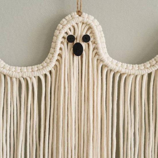 Hand-Woven Tapestries Ghost Wall Hanging Decoration Creepy Spooky Halloween Wall Art Multipurpose Decorative Tapestries for Halloween