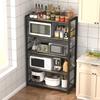 NAIYUFA Bakers Rack,Microwave Oven Stand 5 Tier Utility Storage Shelf with Hooks,Multifunctional Wood Shelf for Kitchen,Bathroom,Livingroom,Storehouse