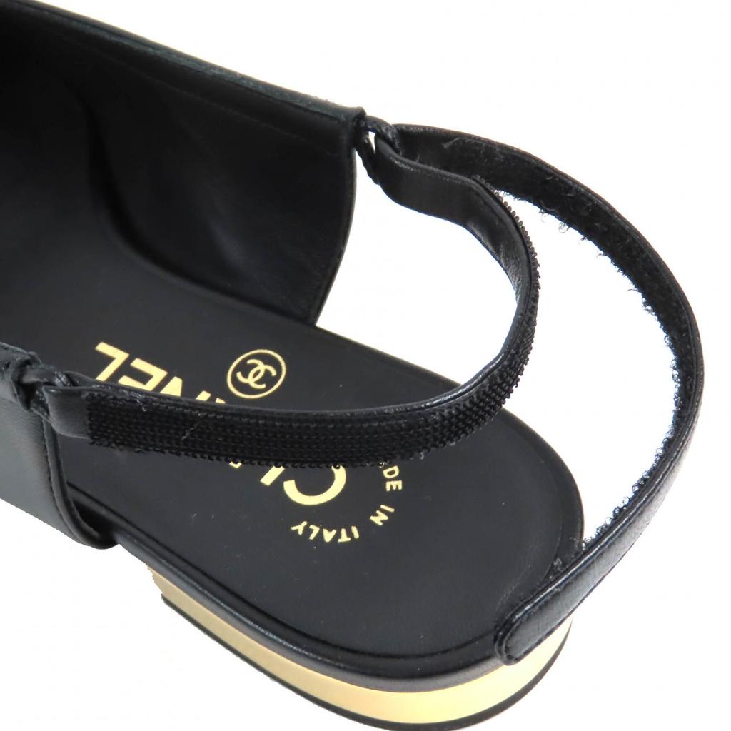Pristine CHANEL Pumps COCO Mark Ribbon Black Lamb Leather Women 35.5 G45689 Used