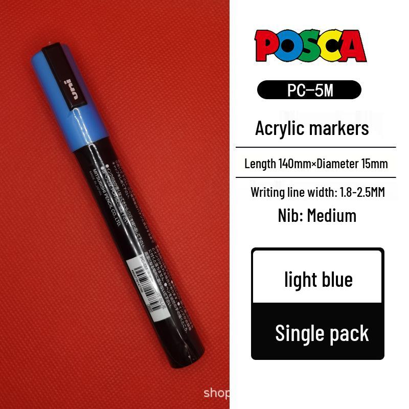Mitsubishi POSCA PC-5M Wasserbasierter Poster- & Graffiti-Stift, Mittlere Spitze (1,8-2,5 mm), 17 Farben
