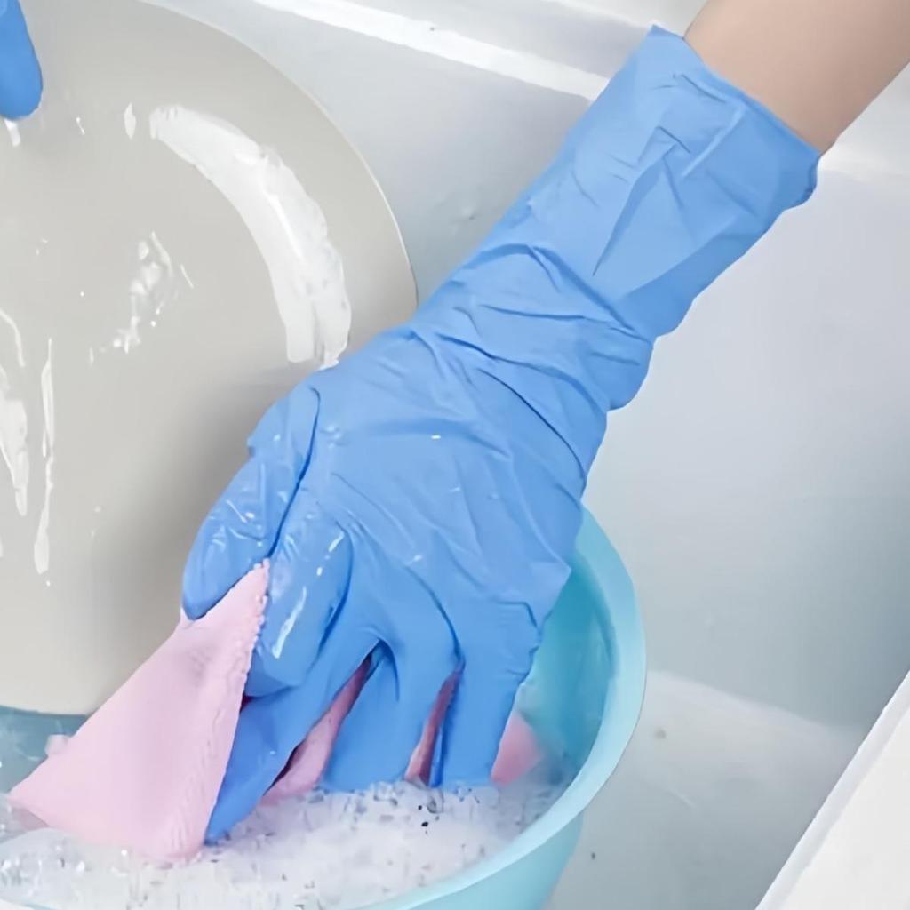 Nylonhandskar, Engångshandskar, Vattentäta, Städhandskar, Latexfria, Lämpliga för Inomhus- och Utomhusbruk, Diskning, Hemstädning, Handhållen Användning