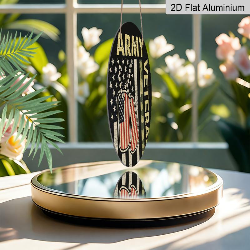2D Flat Printing, 1pc, Circular Metal Sign/ Plaque for Veterans' Commemoration, Memorial Day, Suitable for Natural Decoration, Walls, Rooms, Gardens