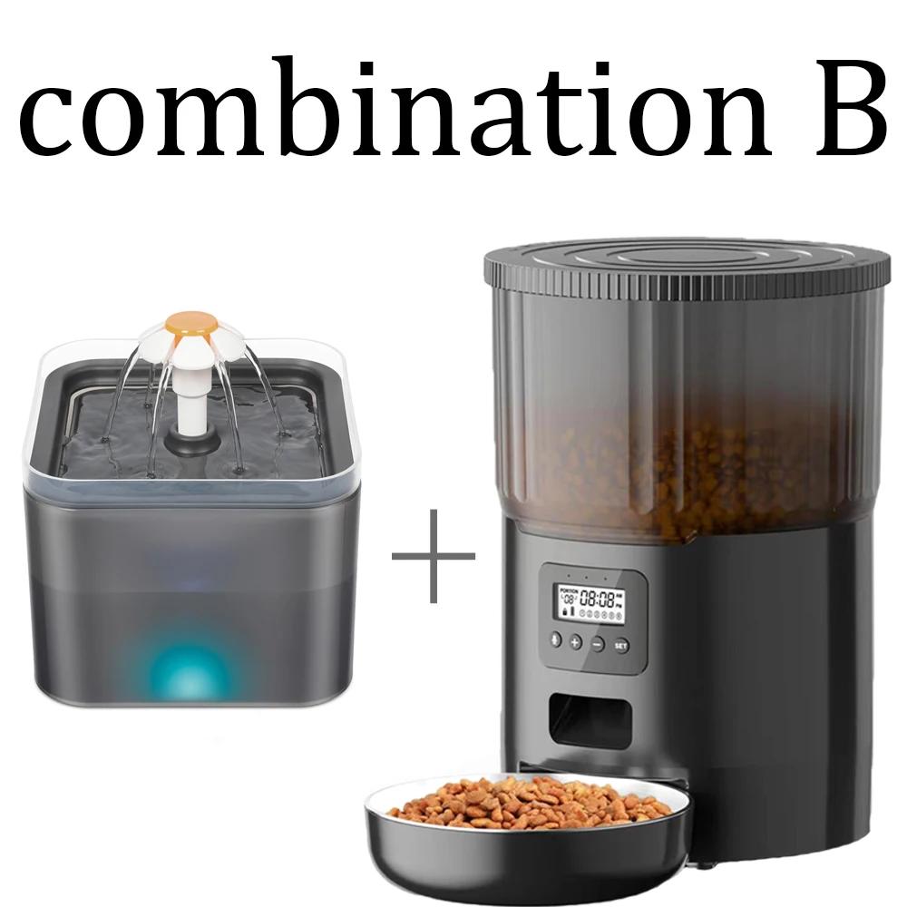For 4L Pet Feeder  Automatic Dog Food Dispenser Smart Cat Feeder 2L Cat Automatic Drinking Fountain Dog Water Feeder