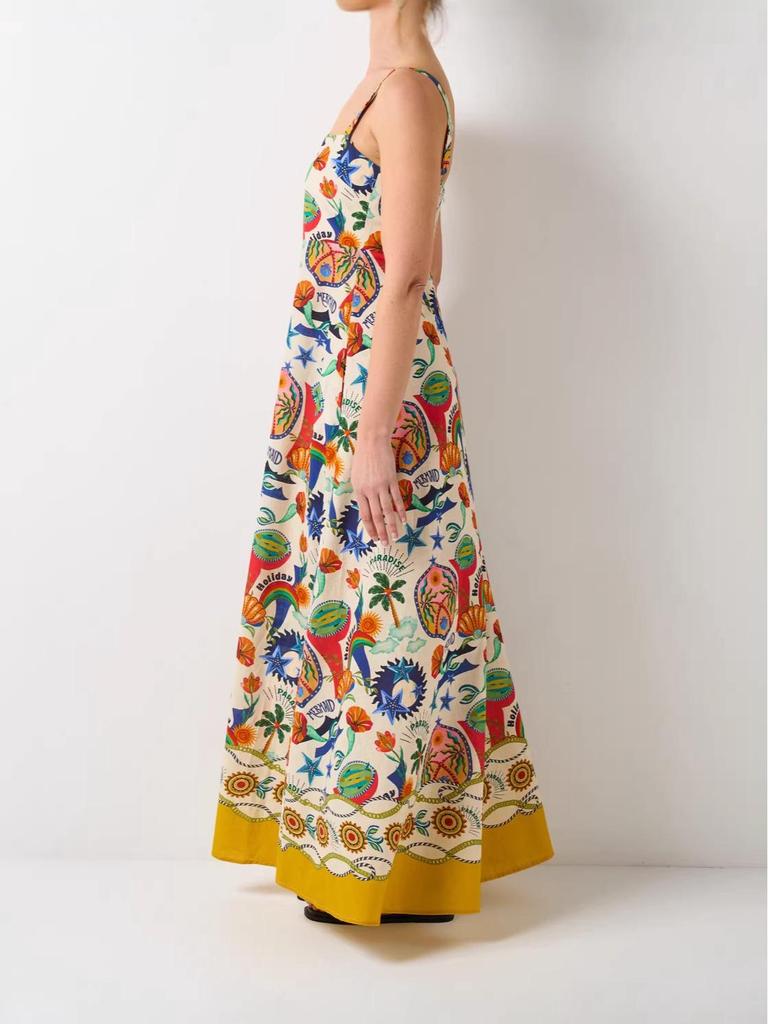 2026 Frühling Europäisch & Amerikanisch Schick Graffiti Print Weste Kleid