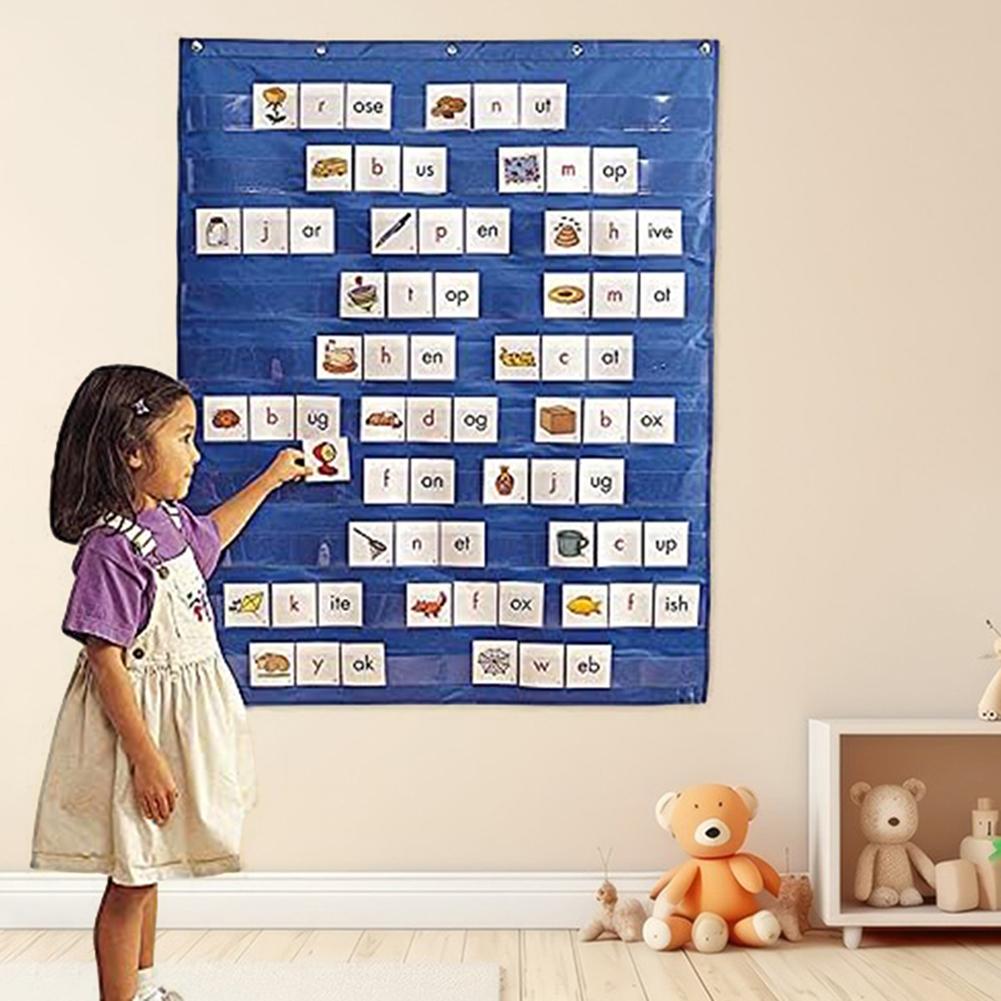 Learning Resources Standard Pocket Chart Education For Scheduling Classroom Learning Storage Display Rack Wall Calendar 70x110Cm