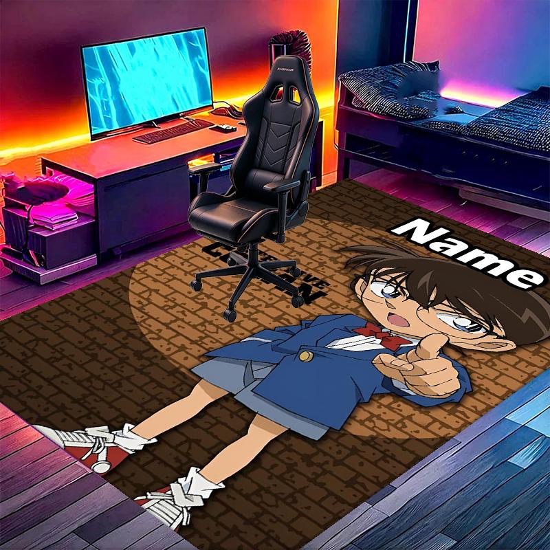Benutzerdefinierter Name Personalisierter Detective Conan Druck Teppich, Vielseitiger Heimdekor Teppich, für Spielzimmer, Wohnung, Balkon, Eingangsbereich, Flur Geschenk