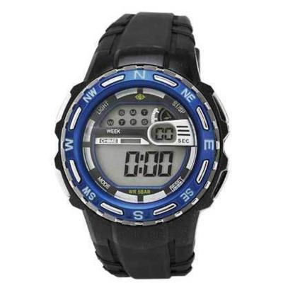 J-AXIS Uomo SCY02-BL (CYBEAT Digitale Sole Blu Fiamma) Orologio rotondo nero digitale