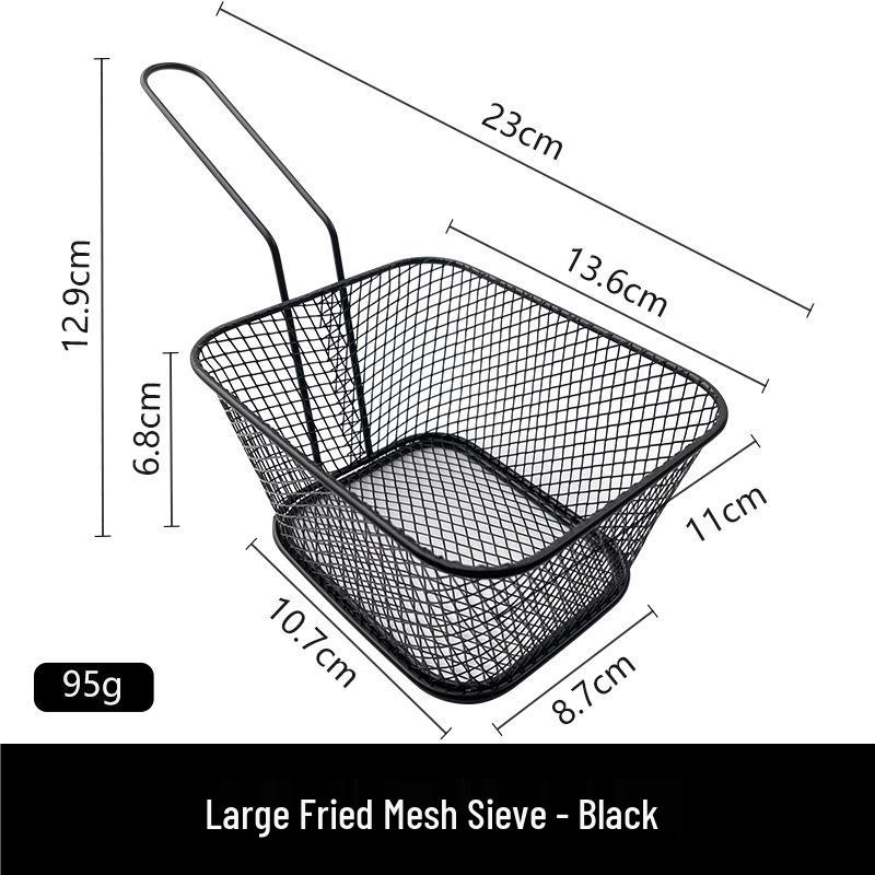 Square Mesh Deep Frying Basket and Filter Screen for French Fries and Chicken Wings