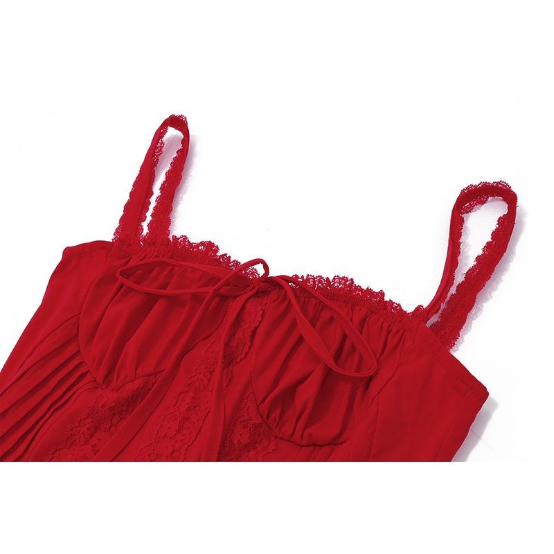 GMXIA Women's Fall Court Ballet Style Sexy Belted Halter Dress