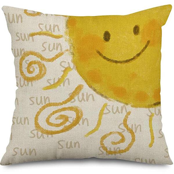 Summer Sunflower Pillow Case Linen Print Sun Flower Home Sofa Pillow Plant Flower Pillow