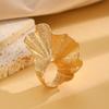 European & American Ginkgo Leaf Design Knuckle Ring: Irregular Pleated Alloy with Sweet, Cool Personality.