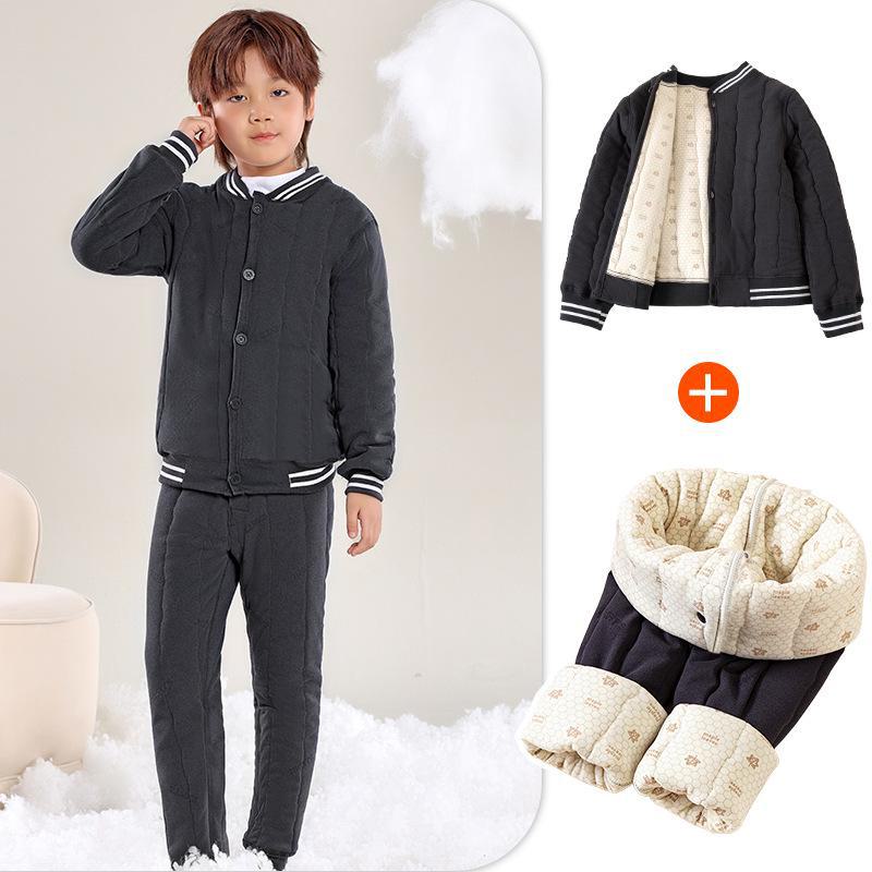 Inner Warm Winter Suit for Children and Teens - Thick, Cozy School Uniform for Parent-Child Matching