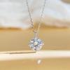 6.5mm Rond Geslepen Drie-klauw Solitaire Moissanite Hanger Ketting S925 Sterling Zilver Voor Vrouwen