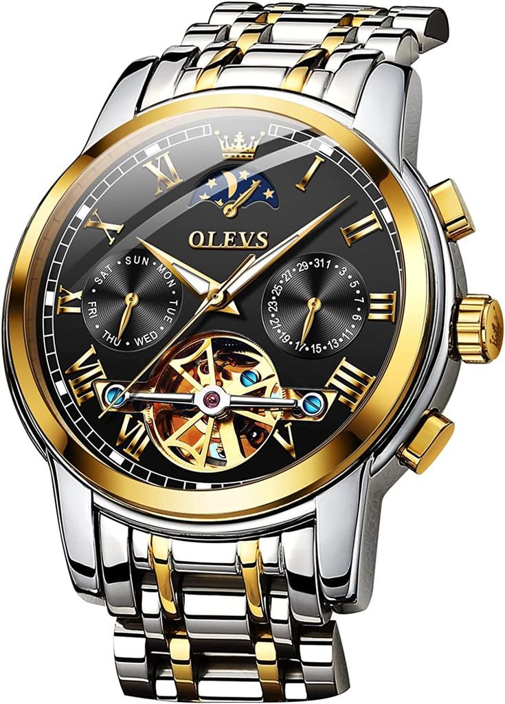 OLEVS Men's Automatic Watch, Stylish Mechanical Wristwatch, Father's Day Gift, Popular Business Watch, Luminous Design, Stylish Wristwatch,